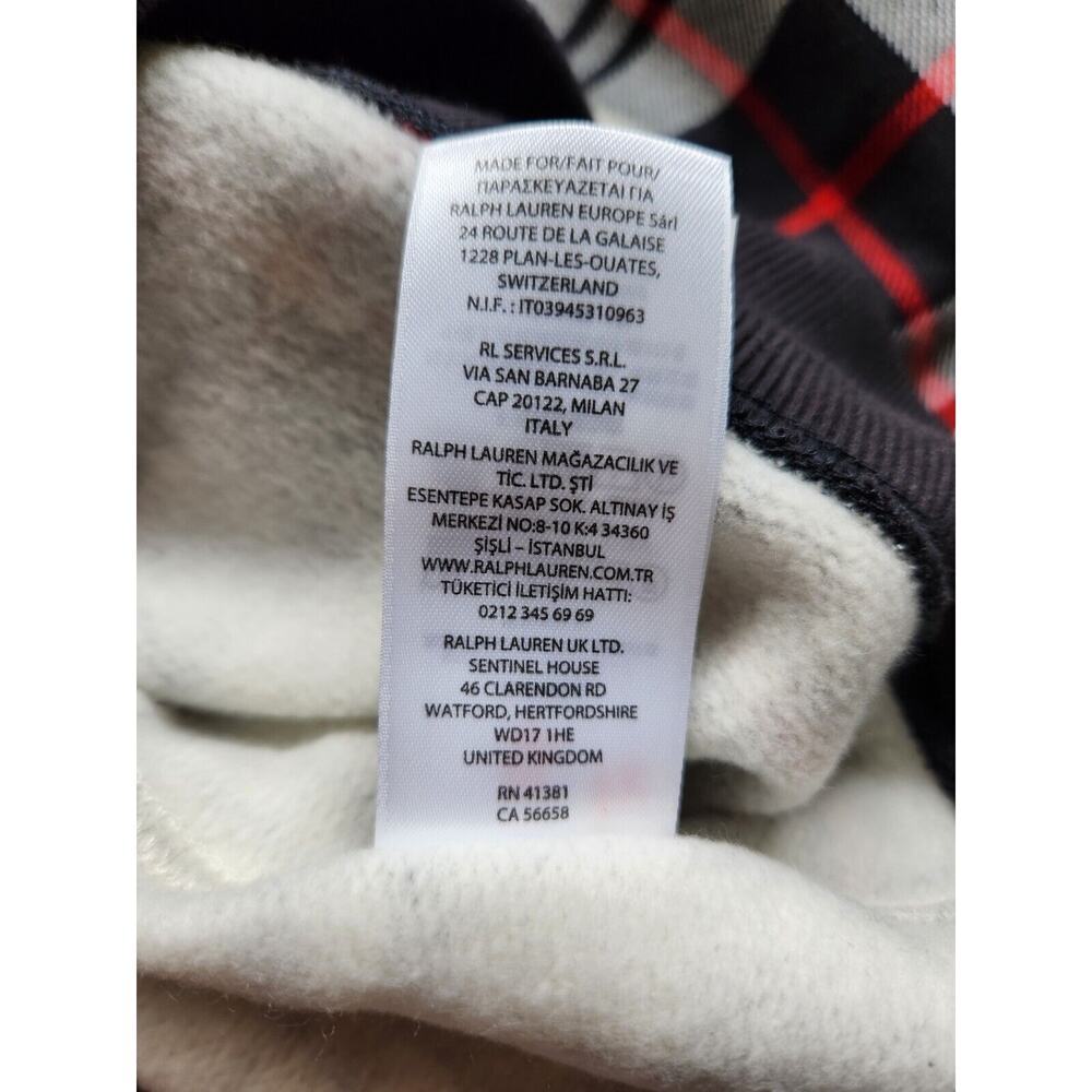 Polo by Ralph Lauren White, Black & Red Plaid Bear Sweatshirt - Picture 12 of 15